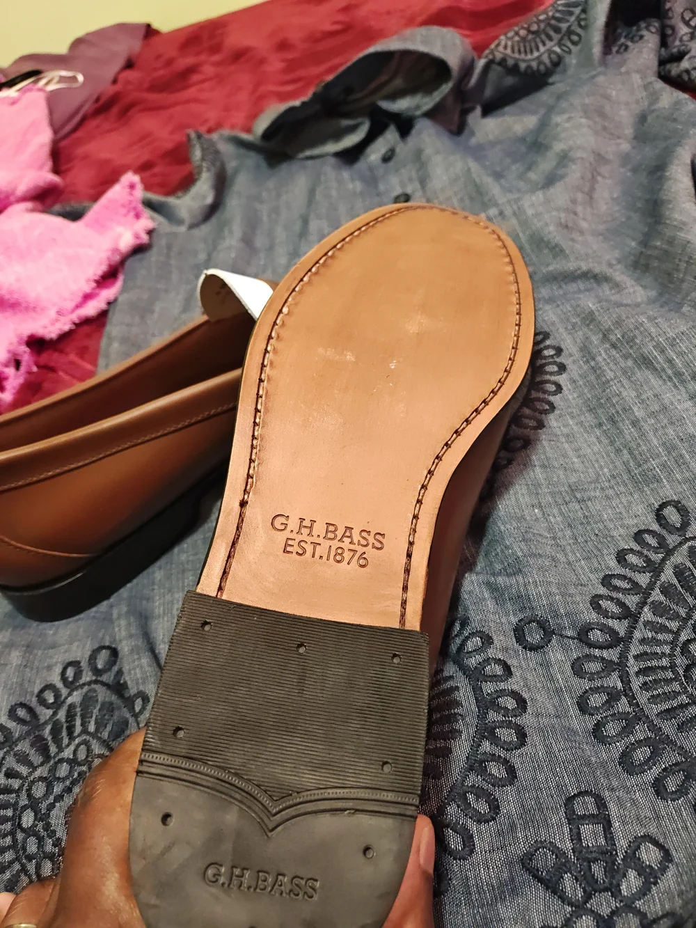 G.H. Bass & Co. Two-Tone Brown and White Penny Loafers 14